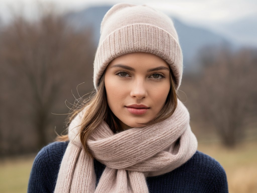 Schal & Mütze Set Kaschmir
