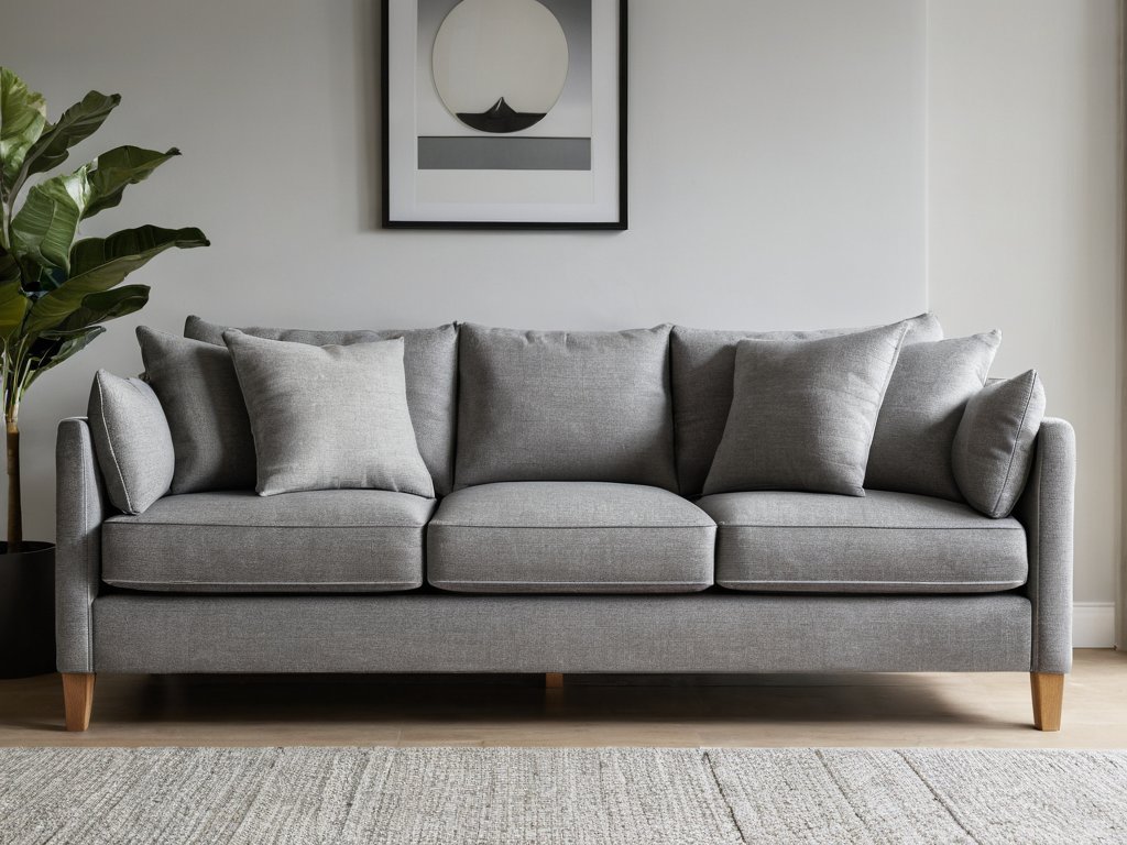 Couch 3-Sitzer grau Stoff